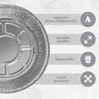 Plasticpro 7'' Inch Round Tin Foil Pans Disposable Aluminum, Freezer & Oven Safe - Image 6