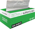 500 Count Pre-Cut Deli Aluminum Foil Sheets, 12” Heavy Duty Pop Up Sheets by StockYourHome