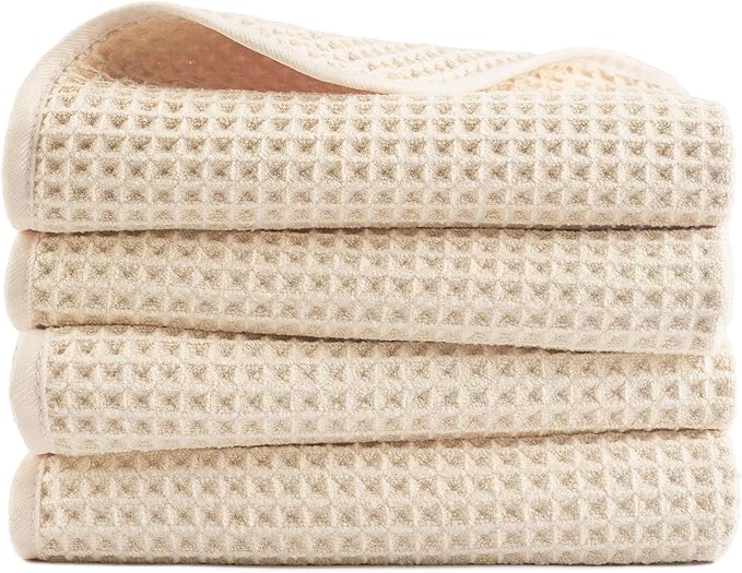 POLYTE 430 GSM Microfiber Lint Free Hand Towel, 16 x 30 in, 4 Pack by Polyte