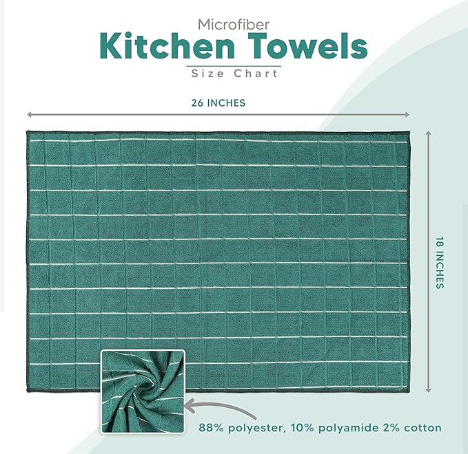 Utopia Towels - Microfiber Kitchen Towels, Super Absorbent 18 x 26 Inches - Image 2