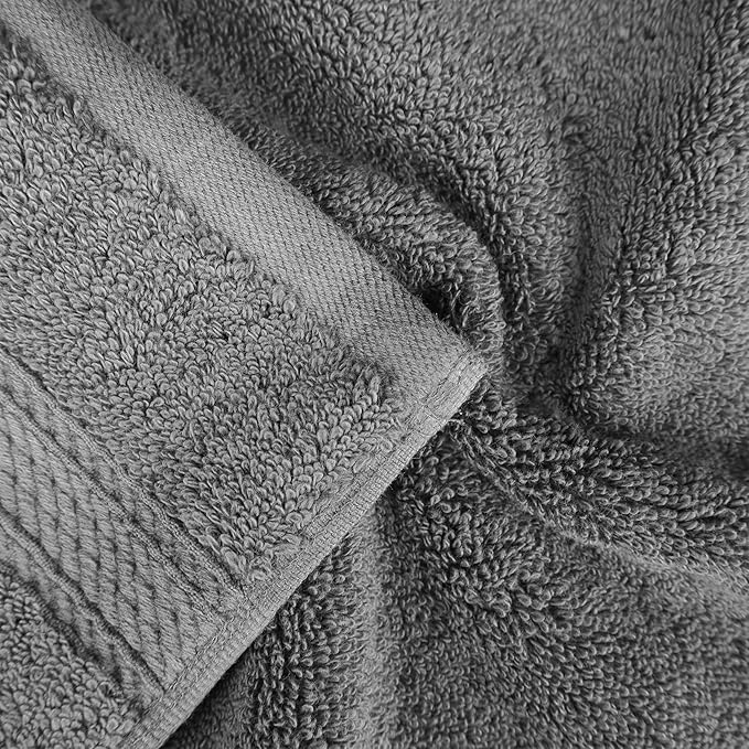 Superior Egyptian Cotton Solid Towel Set, Washcloths 13” x 13”, Hand Towels 20” - Image 7