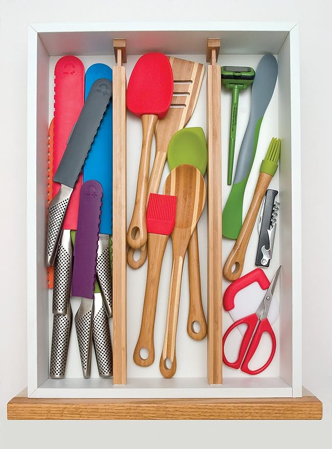 Lipper International Bamboo Kitchen Drawer Dividers - Image 2