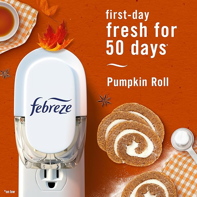 Febreze Plug In Air Freshener, Odor-Fighting Scented Oil Refill, Pumpkin Roll - Image 4