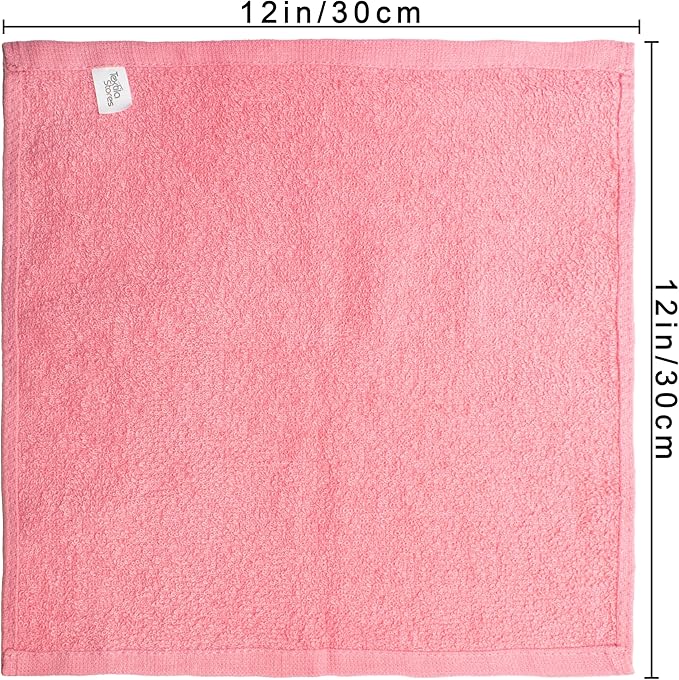 Basic Wash Cloths 12x12 Inches – Bulk Pack of 24 – Rose Pink Color – Soft and - Image 2