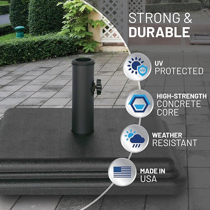 US Weight 40 Pound Umbrella Base - Weighted Umbrella base For Use With Patio Table – Heavy Duty Base- Made in the USA - Image 3