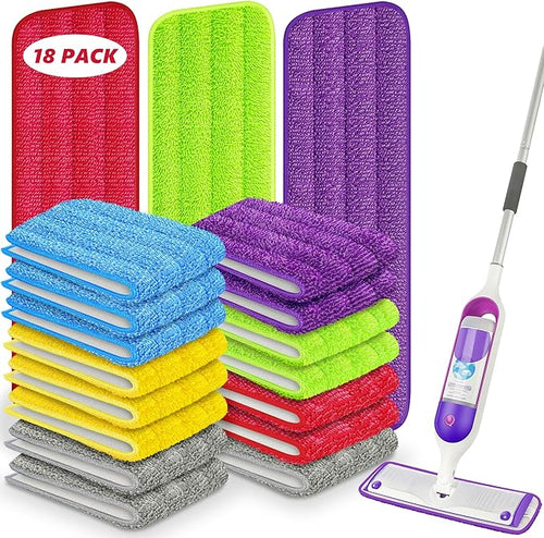 18 Pack Reusable Mop Pads Compatible by ILAVCOOL