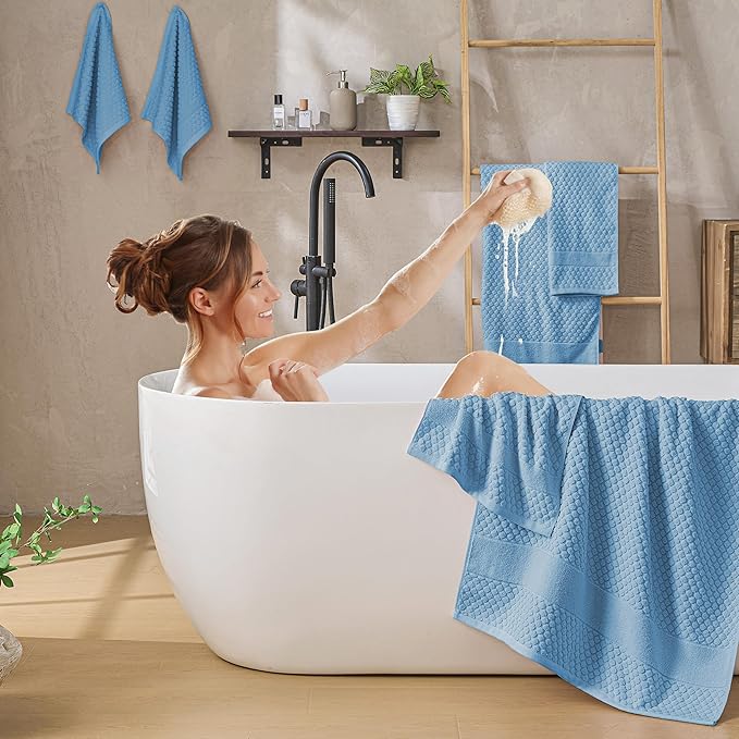 Simple&Opulence 6 Piece Luxury Towel Set, 100% Cotton Bathroom Towels - Image 2