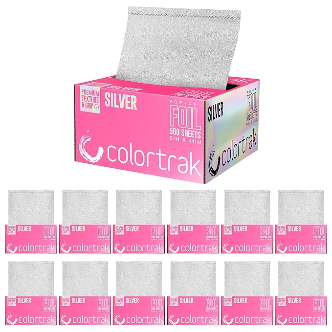 Colortrak Embossed Sheets Silver Aluminum Foil Pop-up Dispenser, 12 Boxes by Colortrak