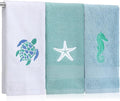 3 Pcs Ocean Beach Coastal Hand Towels by SmoothNovelty
