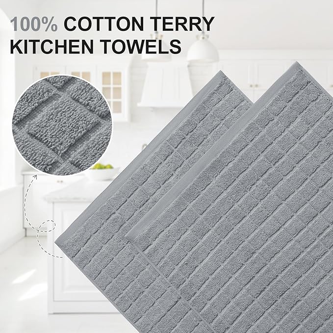 Homaxy Premium Cotton Kitchen Towels 16"x 28", Large Natural Ring Spun 390 GSM - Image 2