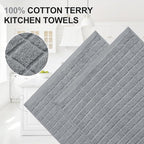 Homaxy Premium Cotton Kitchen Towels 16"x 28", Large Natural Ring Spun 390 GSM - Image 2
