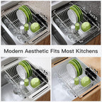 JASIWAY Dish Drying Rack in Sink, Expandable Stainless Steel Dish Drainers - Image 8