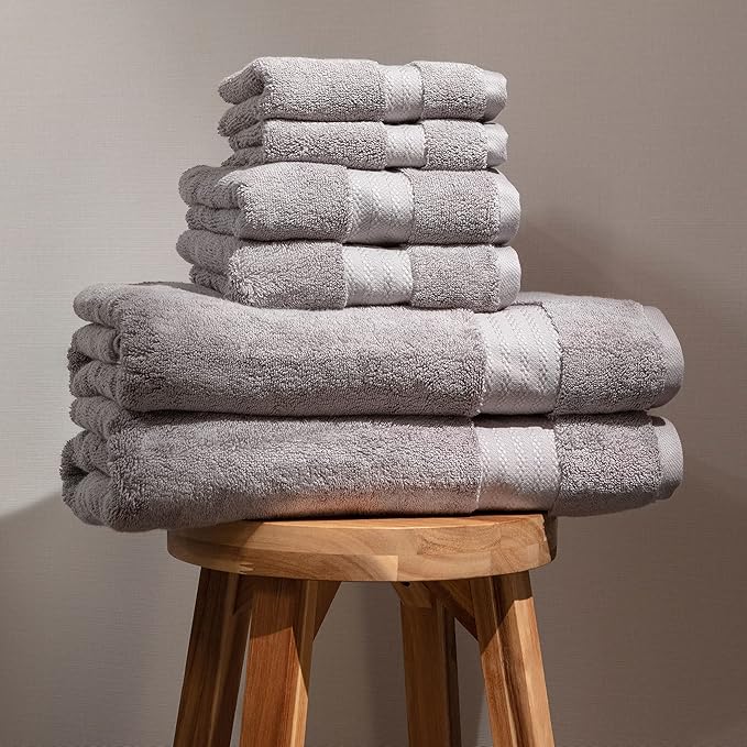 Fabdreams 100% Organic Cotton Bath Towel Set of 6 700 GSM Hotel Premium Plush by Fabdreams