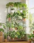 Large Plant Shelf Indoor Plant Stand Outdoor 4 Tier for Plants Heavy Duty 3000lbs Plant Rack Storage Shelves Adjustable Tall Plant Holder for Balcony Garden Patio by Gentingbro