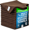 MW Pro Microfiber Cleaning Cloth | Brown | 12 Pack | 16” x 16” | Coffee by MicrofiberWholesale