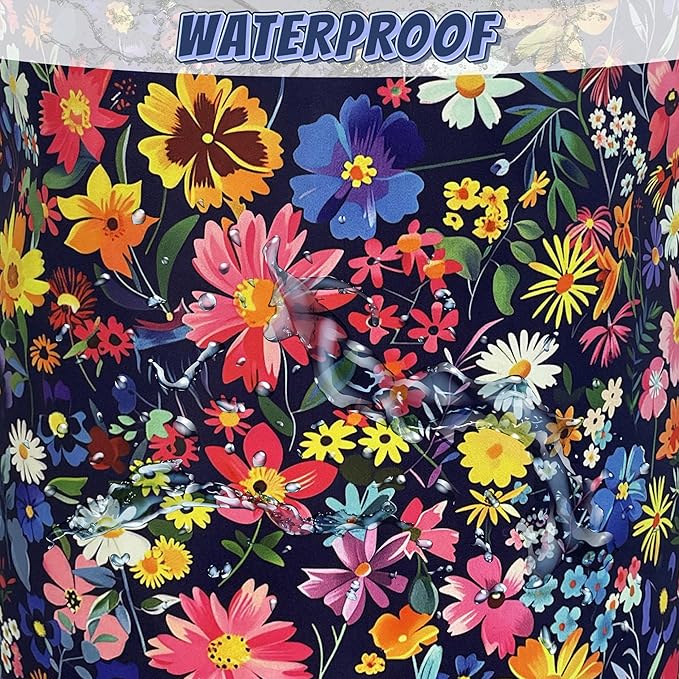 Colorful Flowers Laundry Basket Oxford Cloth Foldable Floral Laundry Hamper - Image 4