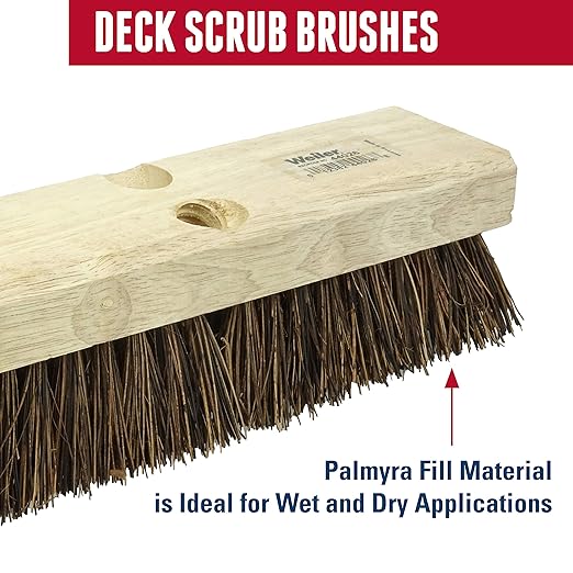 Weiler 44027 12" Deck Scrub Brush, Palmyra Fill - Image 2