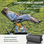 NEWBULIG Zero Gravity Chair Set of 4, Lounge Chair Folding Portable Adjustable Camping Reclining Chairs with Adjustable Pollow, Mesh Back, Cup Holder Trays Lawn Patio Chair for Pool Beach - Black - Image 3