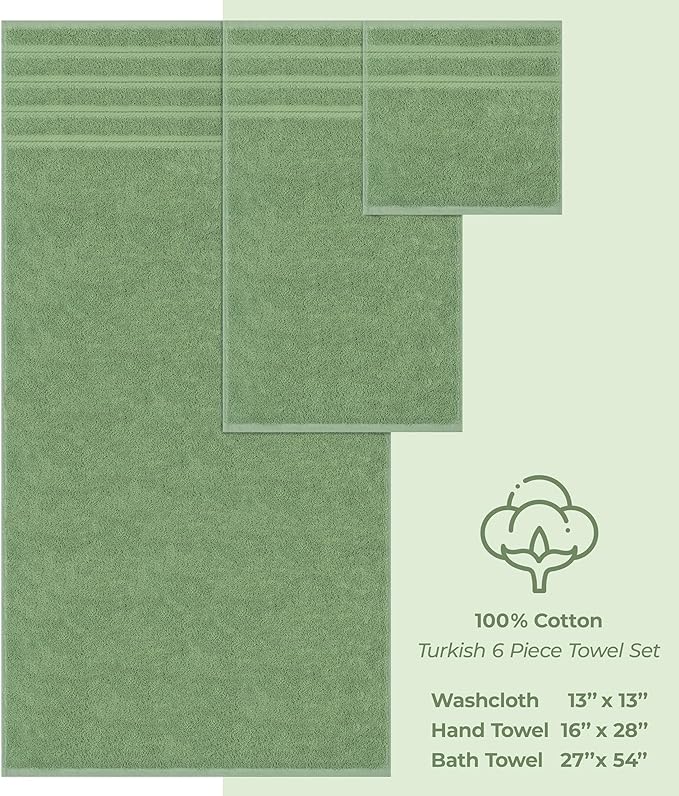 American Soft Linen Luxury 6 Piece Towel Set, 2 Bath Towels 2 Hand Towel 2 - Image 4