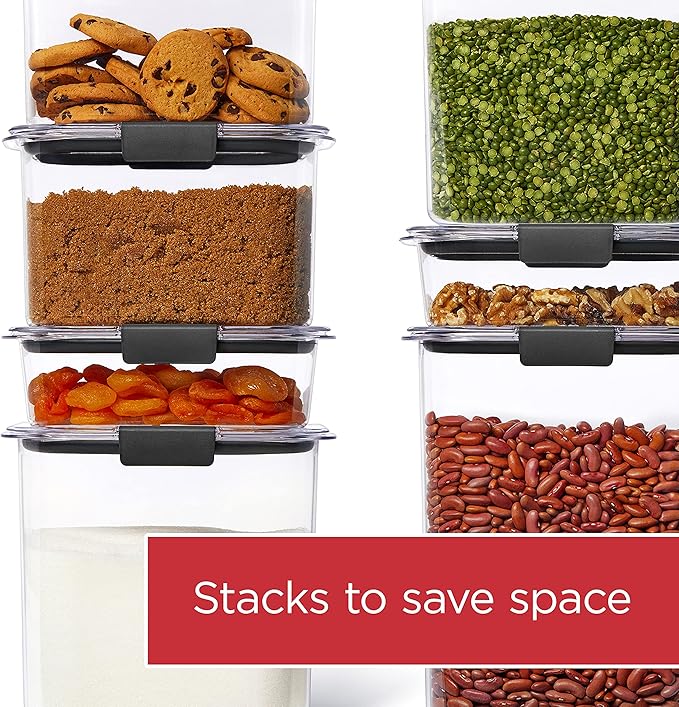 Rubbermaid Brilliance Plastic Food Storage Pantry Baking Set, 3 Containers - Image 4