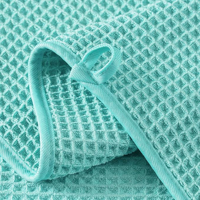 Microfiber Waffle Hand Towels, 4 Pieces, Fast Drying, Lint Free 430 GSM - Image 3