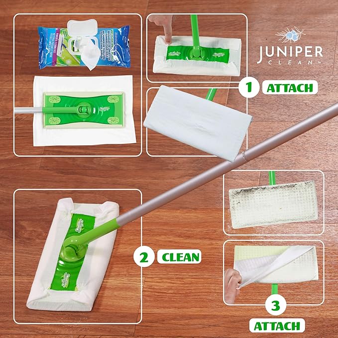 Wet Floor Wipes, Fresh Scent & Plant-Based Textured Cloth Trap Absorb Dirt - Image 5