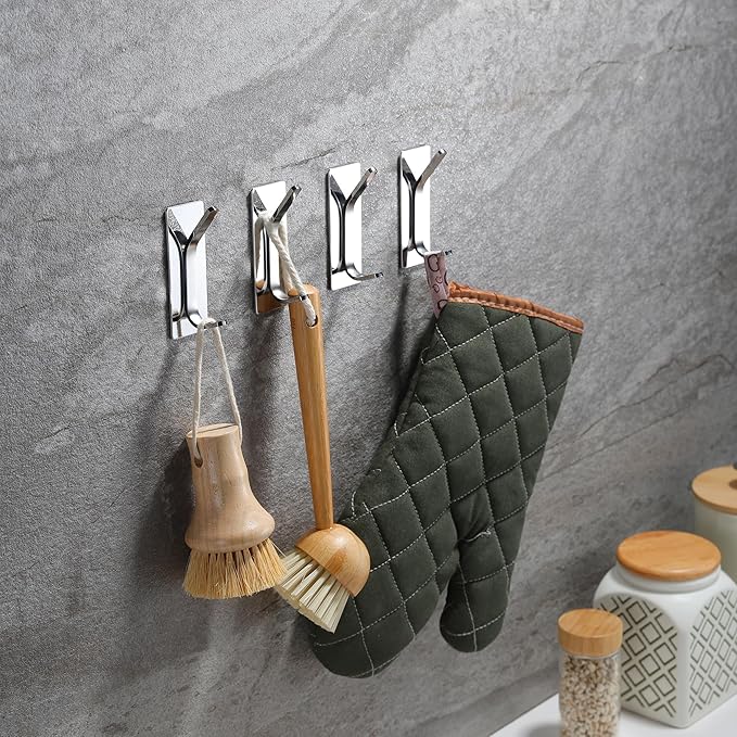 YIGII Adhesive Hooks -4 Packs Wall Hooks - Image 6