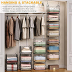 X-cosrack 7 Tier Foldable Hanging Closet Organizer and Storage, Wire Closet - Image 6