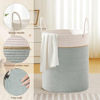 Tall Laundry Basket with Handles, 88L Portable Dirty Clothes Hamper, Boho - Image 3