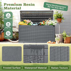 Flamaker Outdoor Storage Box 100 Gallon Waterproof Resin Deck Box Delivery Box with Air Rod Indoor Outdoor Lockable Storage Bench for Patio Cushions, Tools, Pool Accessories (Gray) - Image 3
