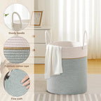 Tall Laundry Basket with Handles, 53L Portable Dirty Clothes Hamper, Boho - Image 3