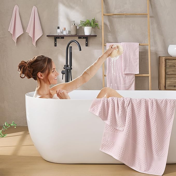 Simple&Opulence 6 Piece Luxury Towel Set, 100% Cotton Bathroom Towels - Image 2