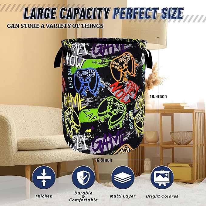 Funny Game Machine Laundry Basket Oxford Cloth Colorful Game Laundry Hamper - Image 3