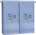 2 Pcs Hydrangea Hand Towels Blue Hydrangea Floral Bathroom Decor 14x29 Inch by SmoothNovelty