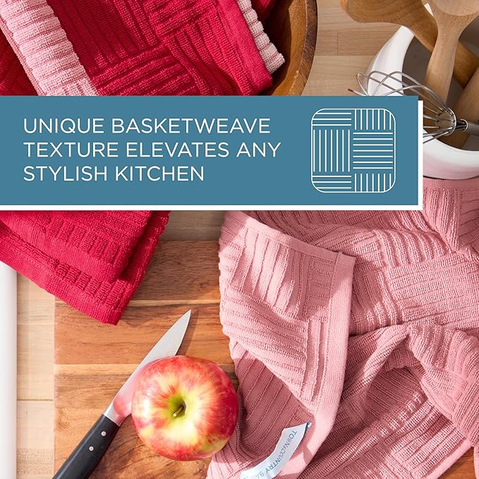 Town & Country Basics Basketweave Antimicrobial Terrycloth Kitchen Towel 4-Pack - Image 7