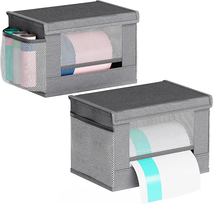 Trash Bag Holder Dispenser 2 Pack, Oxford Cloth Garbage Bag Storage Organizer by Thkvesn