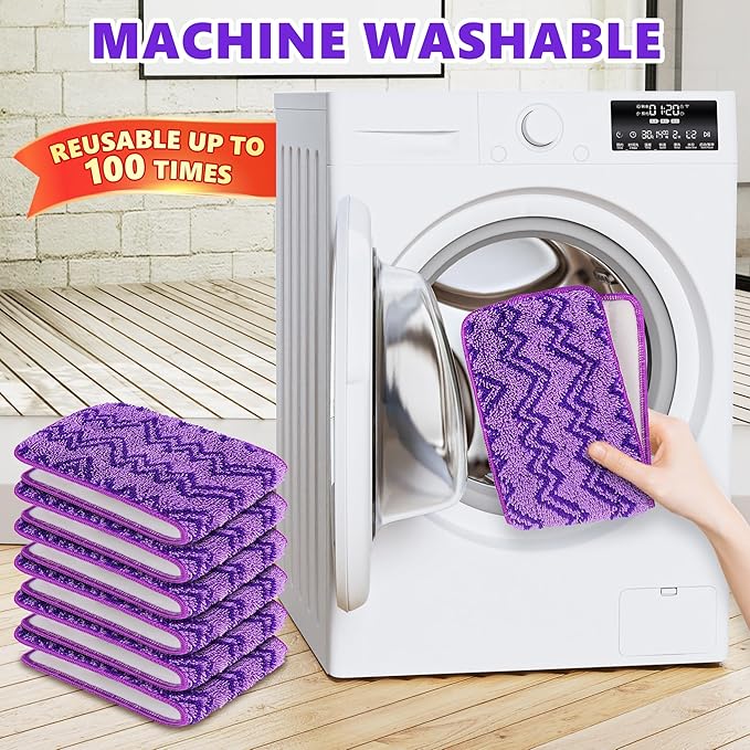 6 Pack Reusable Mop Pads Compatible - Image 4