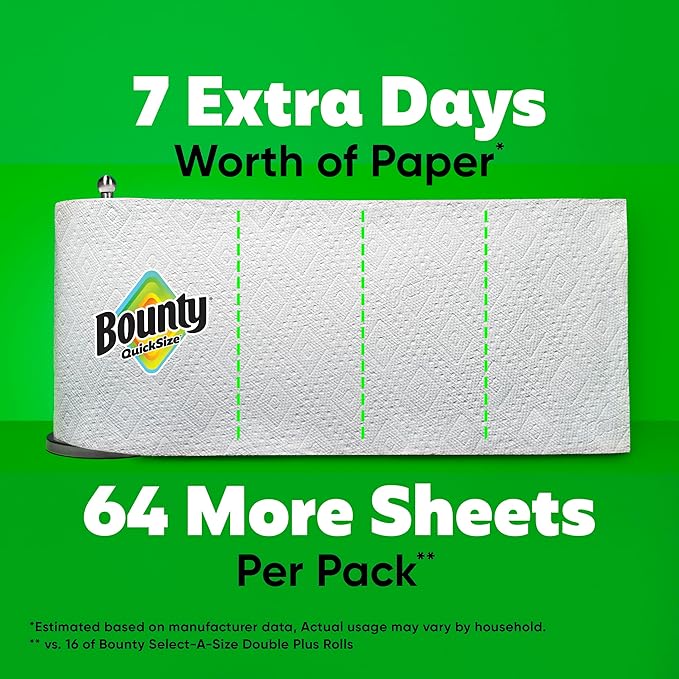 Bounty Paper Towels Quick Size, 16 Family Rolls = 40 Regular Rolls - Image 5