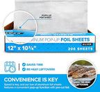 12' Ultra Heavy Duty Pop Up Deli Aluminum Foil, 500 Pre-Cut Sheets, Hot Dog or - Image 4