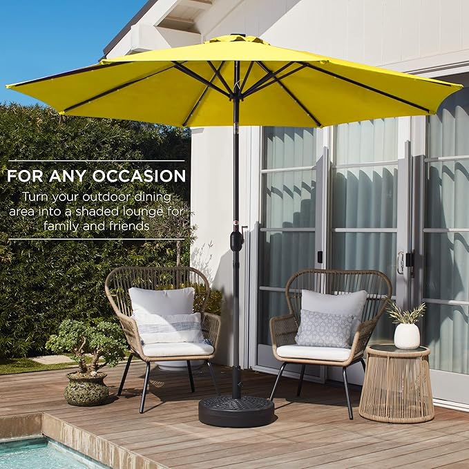 Best Choice Products 10ft Outdoor Table Compatible Steel Polyester Market Patio Umbrella w/Crank and Easy Push Button Tilt - Image 3