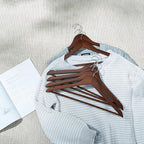 ELONG HOME Solid Wooden Hangers 20 Pack, Wood Suit Hangers - Image 2