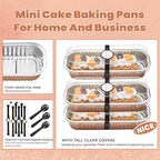50 PACK Mini Cake Pans with Lids and Spoons, Rectangular Aluminum Foil Bread Pan - Image 5