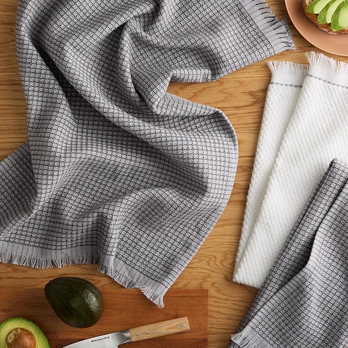 KitchenAid Gourmet Series Gridlines Kitchen Towels 3-Pack Set, 100% Cotton - Image 2