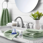 Amazon basics cotton washcloths, Lightweight quick-dry, seafoam green - Image 7