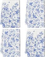 Chinoiserie Floral Kitchen Dish Towels 16x24 Inch, Chinoiserie Decor by Unknown