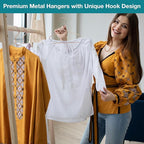 Heavy Duty Metal Hangers with Unique Hook Design Durable & Sturdy Coat Hangers - Image 8