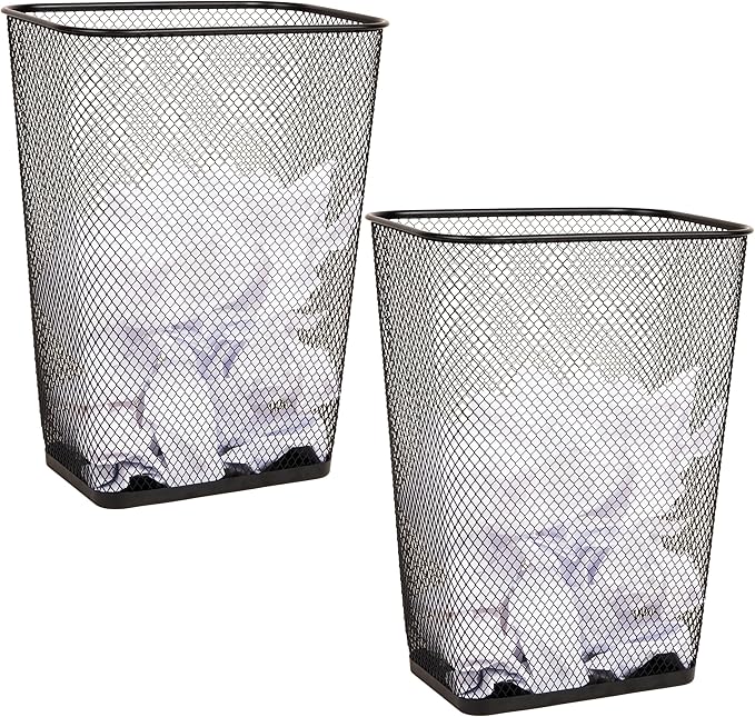 Mind Reader 10 Gallon Executive Waste Paper Bins, Solid Bottom, Non Slip Pads by MindReader