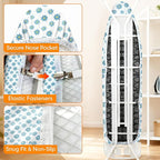 Ironing Board Cover and Pad, 18x49 Extra Wide Thick Iron Padding, Scorch & - Image 5