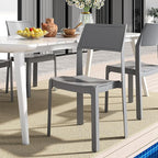 VECELO 4 Pack Stackable Dining Chairs, Plastic Patio Chairs for Indoor Outdoor Use in Kitchen, Poolside, No Assembly, Gray - Image 8