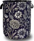 Vintage Floral Flowers Laundry Hamper Foldable Oxford Cloth Cute Laundry Basket by Unknown